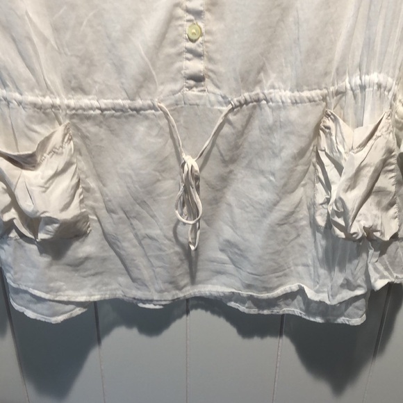 Banana Republic sheet cotton overlay top drawstring waist pockets on front XL - Picture 4 of 9